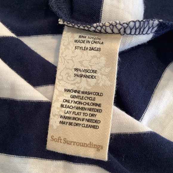 Soft Surroundings Navy and White Striped Women's Top Size Small - Picture 10 of 10
